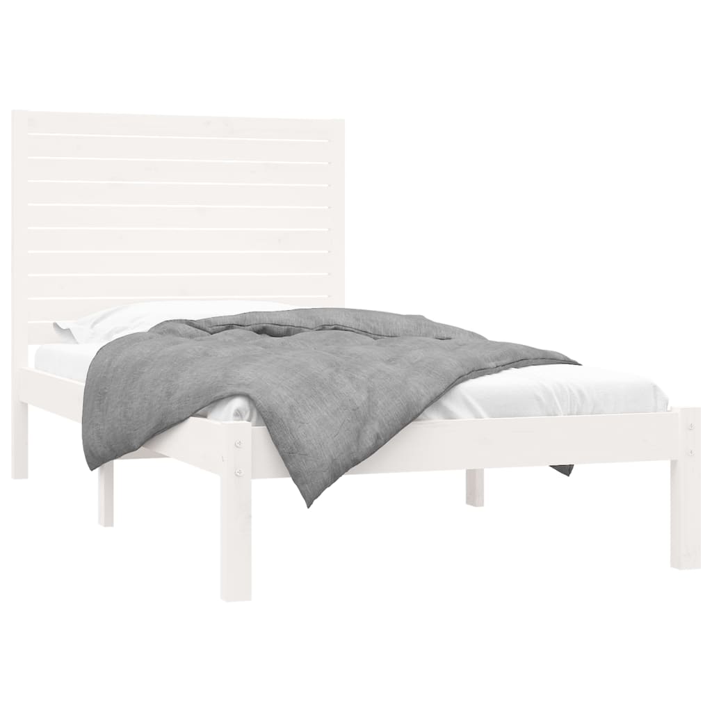 Bed Frame without Mattress White 90x200 cm Solid Wood
