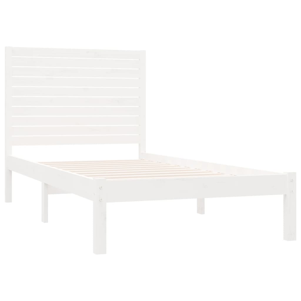 Bed Frame without Mattress White 90x200 cm Solid Wood