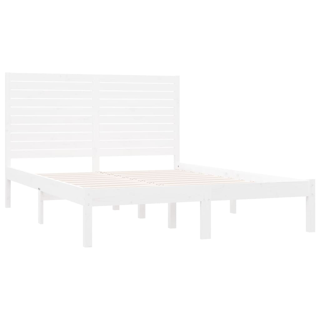 Bed Frame without Mattress White 120x200 cm Solid Wood