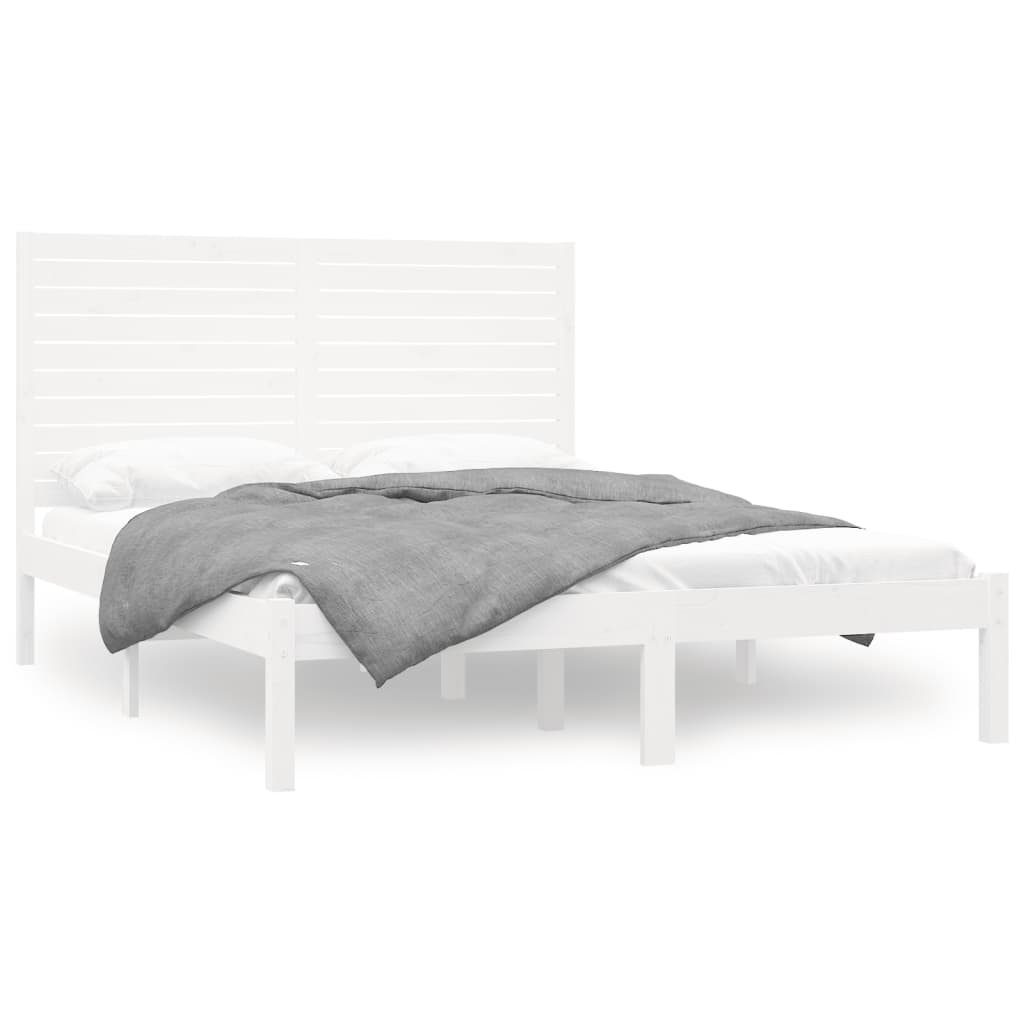 Bed Frame without Mattress White 140x200 cm Solid Wood