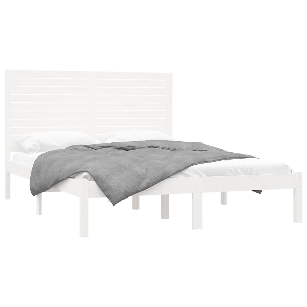 Bed Frame without Mattress White 140x200 cm Solid Wood