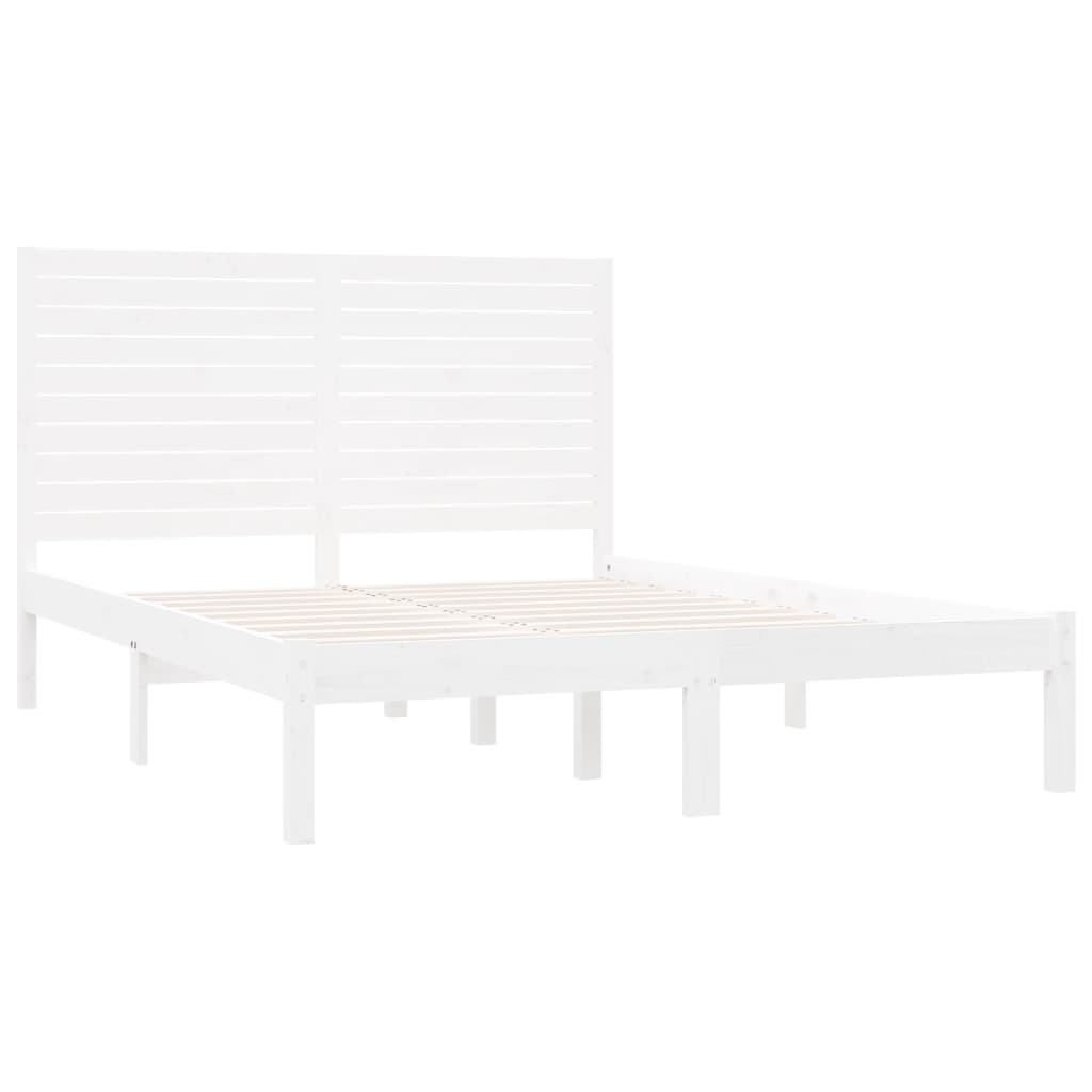 Bed Frame without Mattress White 160x200 cm Solid Wood