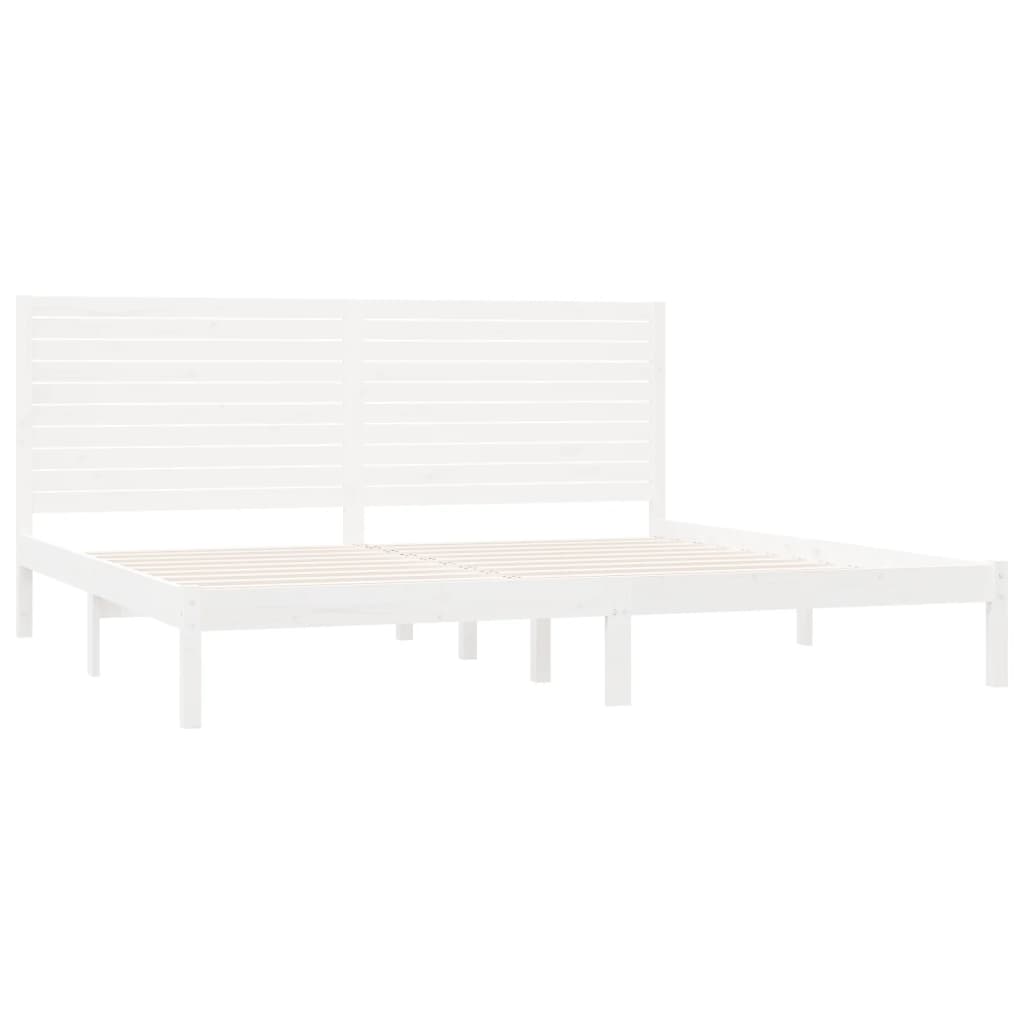 Bed Frame without Mattress White 200x200 cm Solid Wood