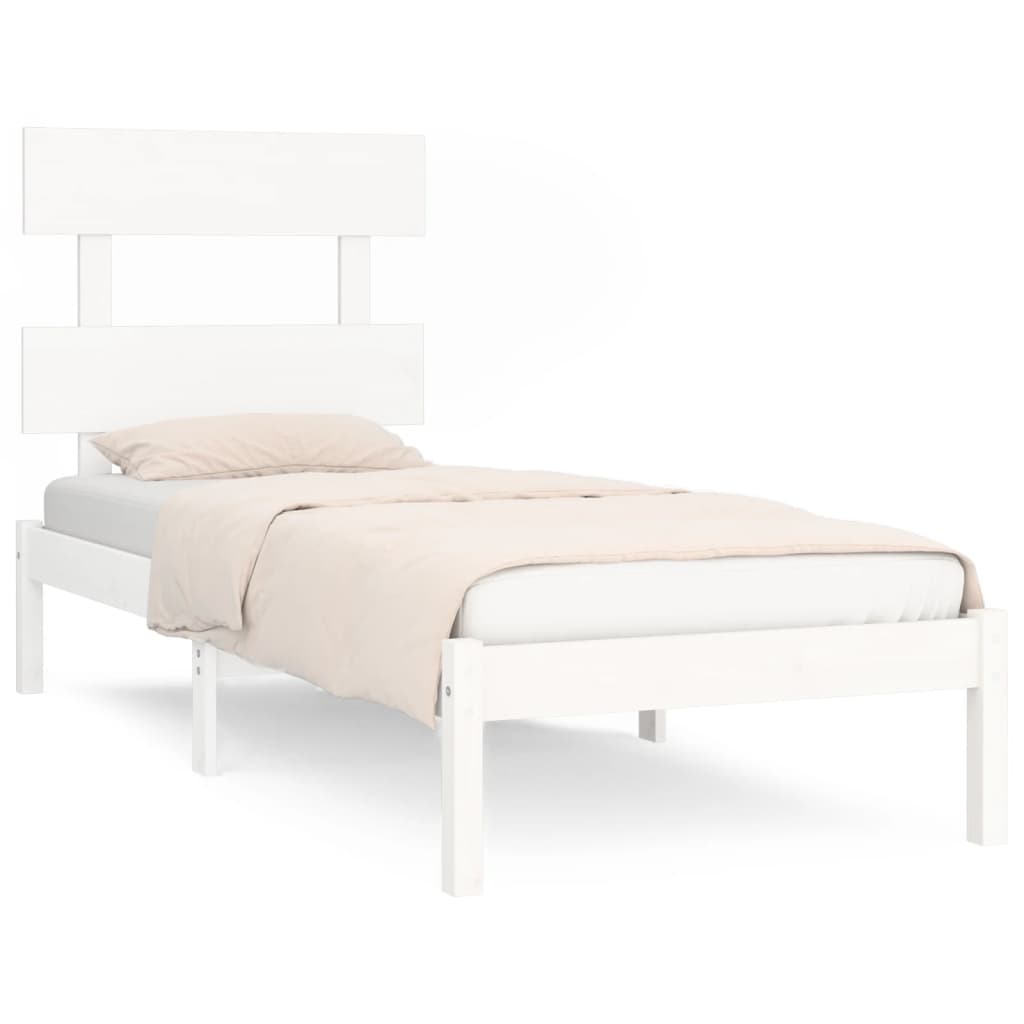 Bed Frame without Mattress White 90x200 cm Solid Wood