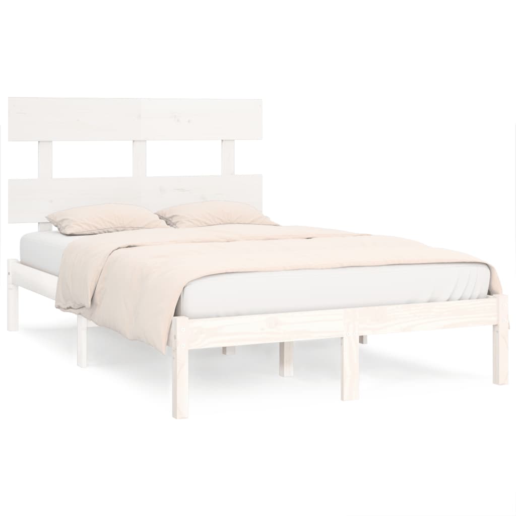 Bed Frame without Mattress White 160x200 cm Solid Wood