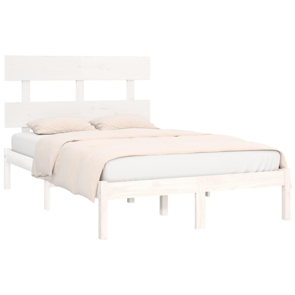 Bed Frame without Mattress White 160x200 cm Solid Wood
