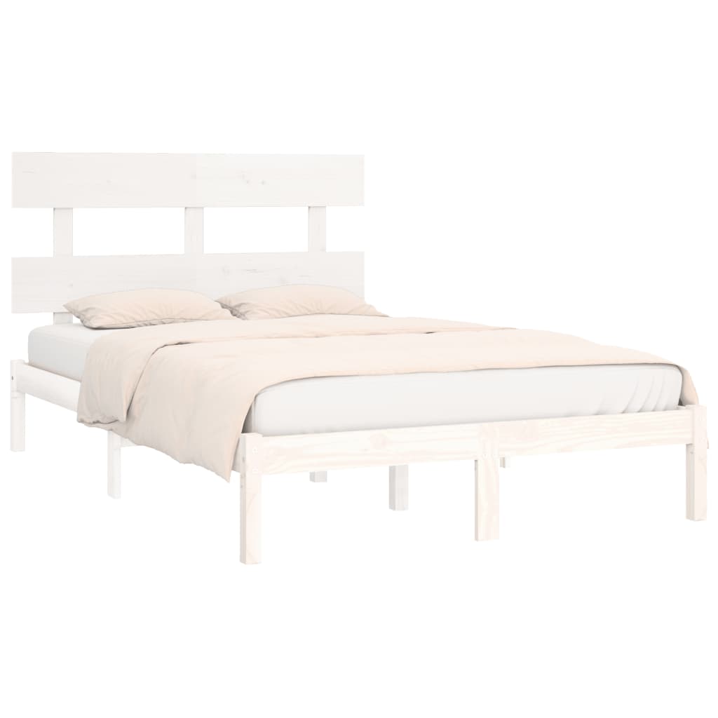 Bed Frame without Mattress White 180x200 cm Super King Solid Wood