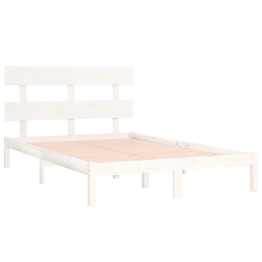 Bed Frame without Mattress White 180x200 cm Super King Solid Wood