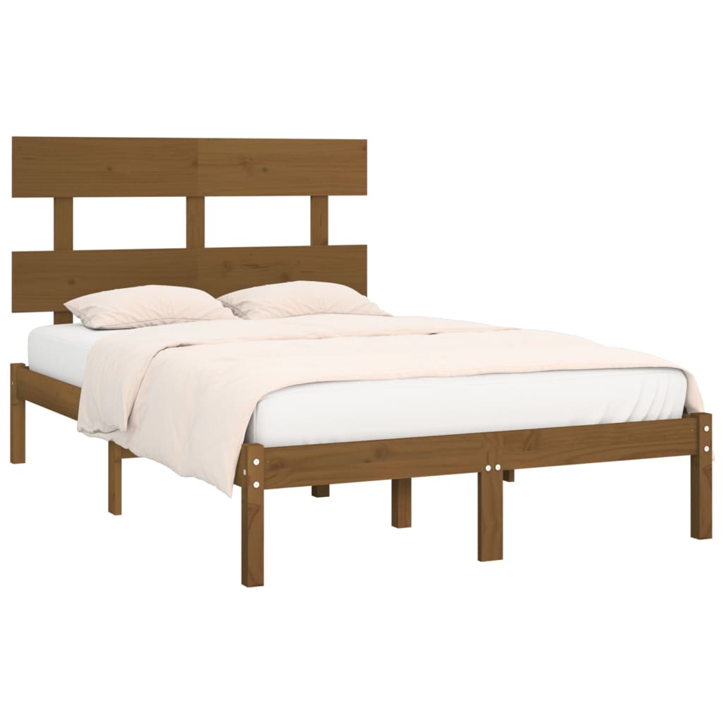 Bed Frame without Mattress Honey Brown 200x200 cm Solid Wood