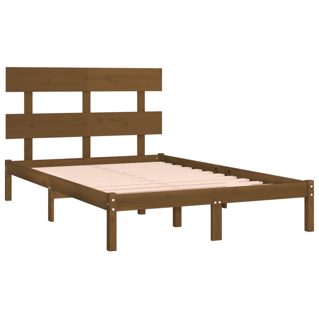 Bed Frame without Mattress Honey Brown 200x200 cm Solid Wood