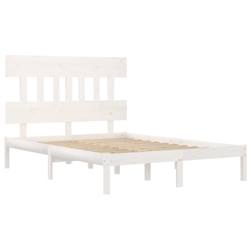 Bed Frame without Mattress White 120x190 cm Small Double Solid Wood