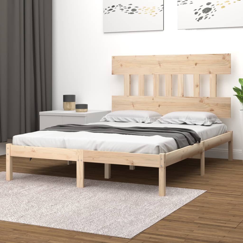 Bed Frame without Mattress 135x190 cm Double Solid Wood