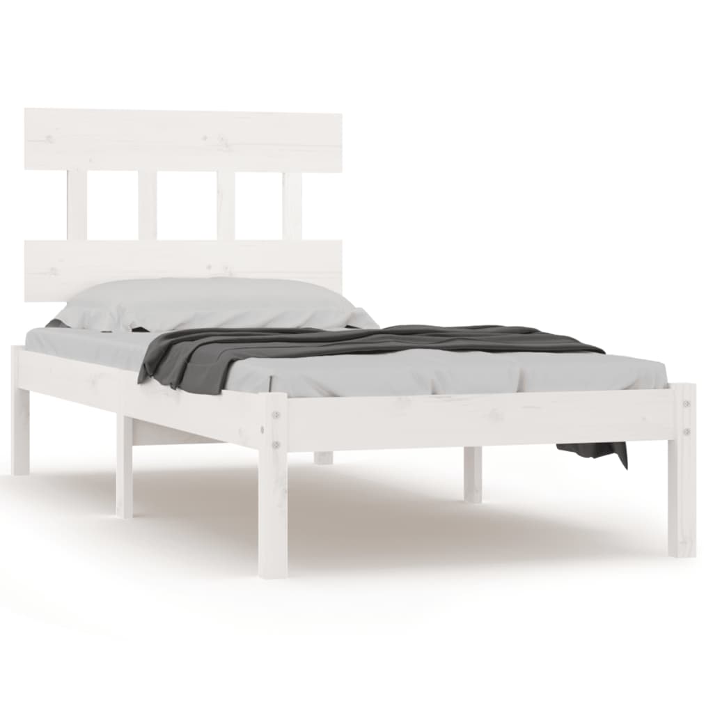 Bed Frame without Mattress White 100x200 cm Solid Wood