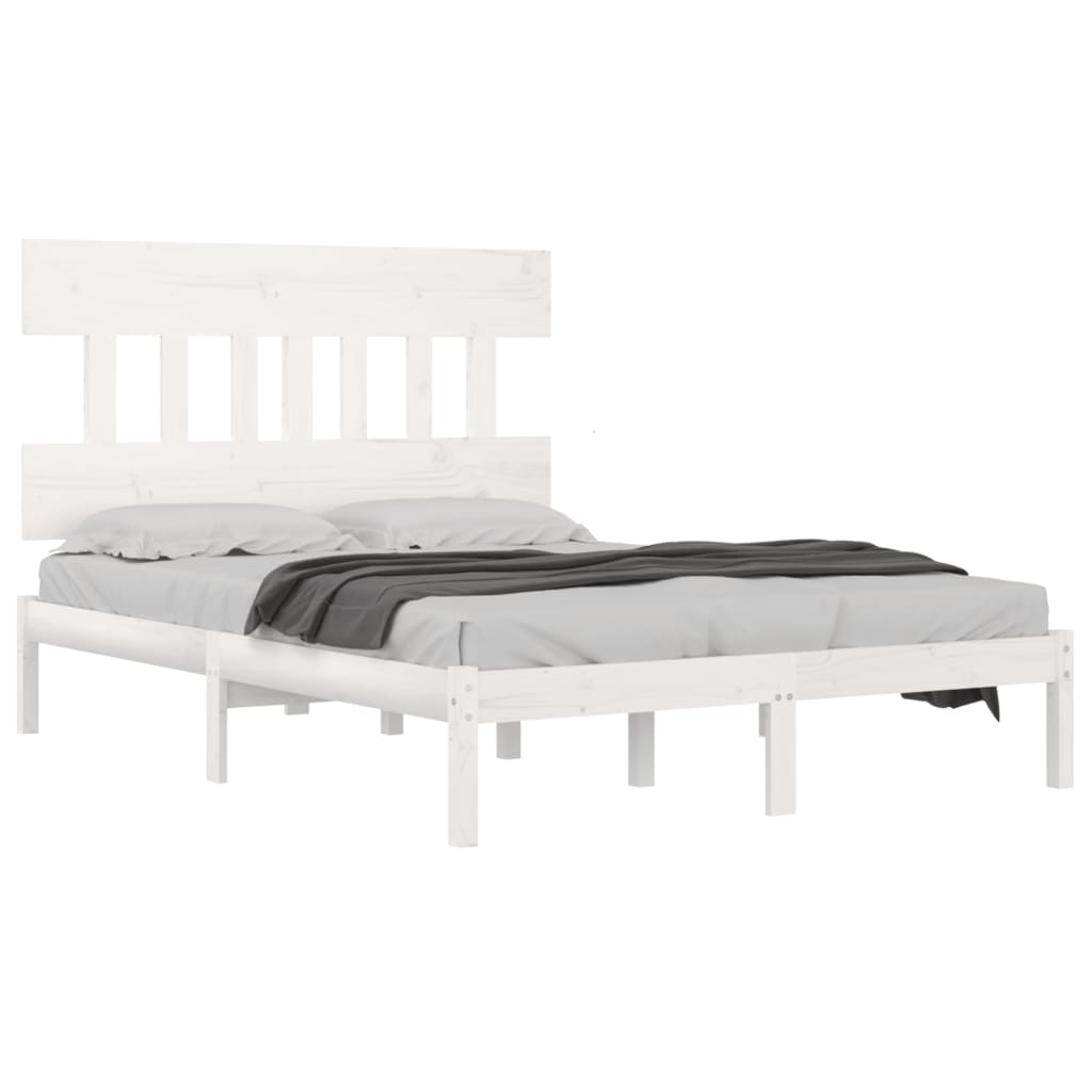 Bed Frame without Mattress White 140x200 cm Solid Wood