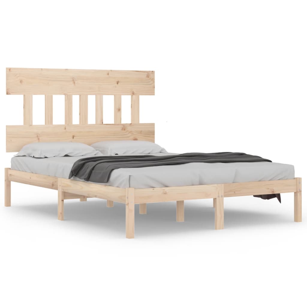 Bed Frame without Mattress 150x200 cm King Size Solid Wood