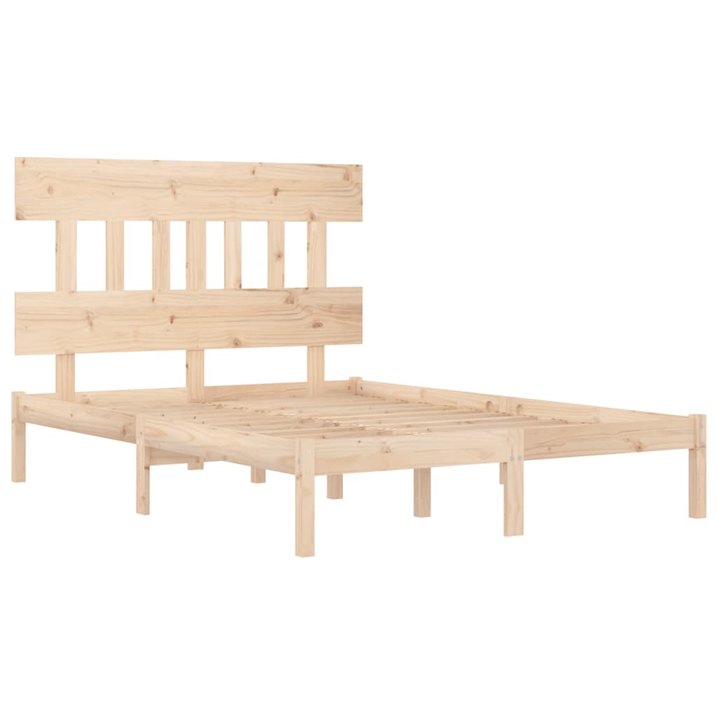 Bed Frame without Mattress 150x200 cm King Size Solid Wood