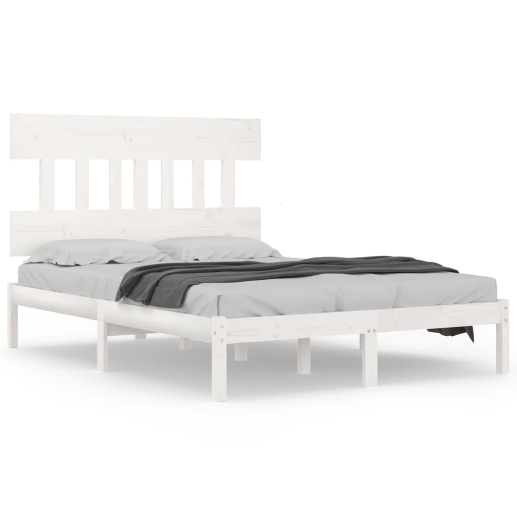 Bed Frame without Mattress White 180x200 cm Super King Solid Wood