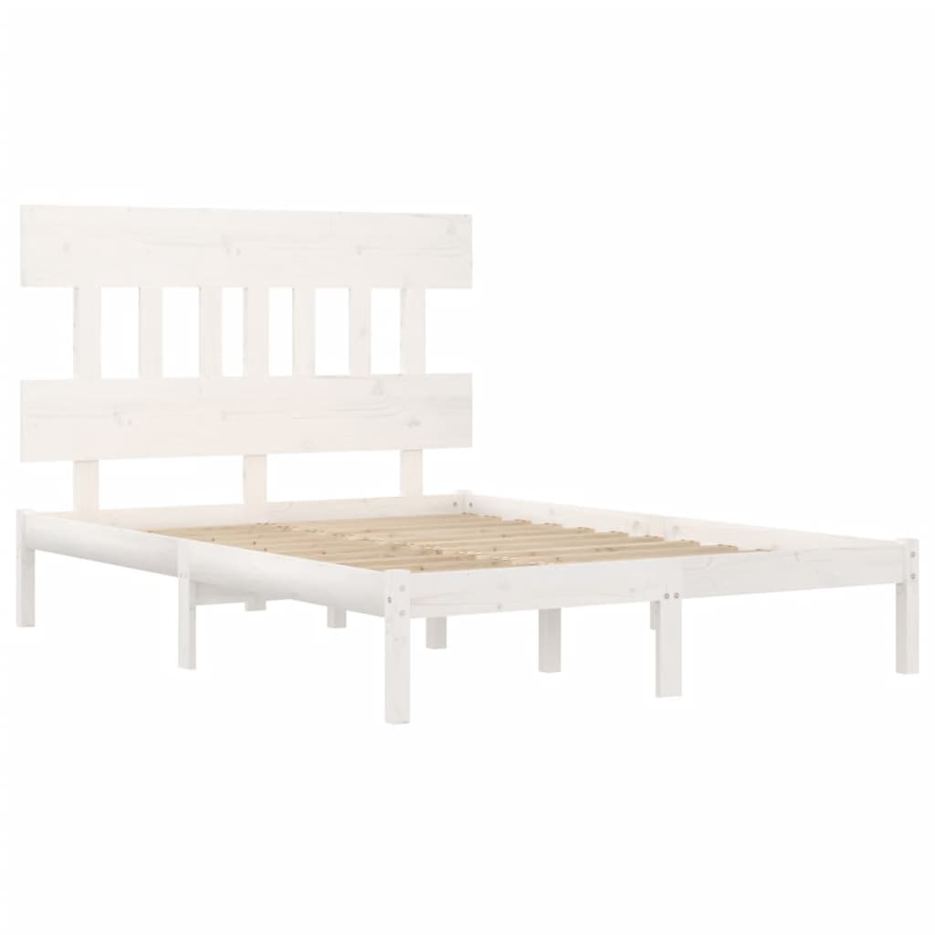 Bed Frame without Mattress White 180x200 cm Super King Solid Wood