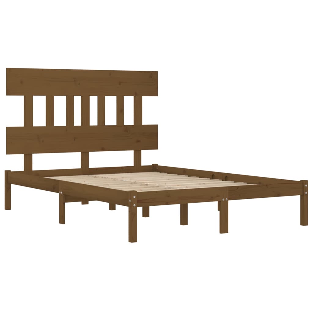 Bed Frame without Mattress Honey Brown 200x200 cm Solid Wood