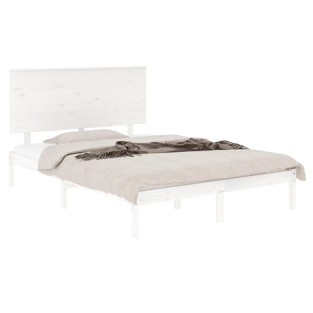 Bed Frame without Mattress White 120x190 cm Small Double Solid Wood