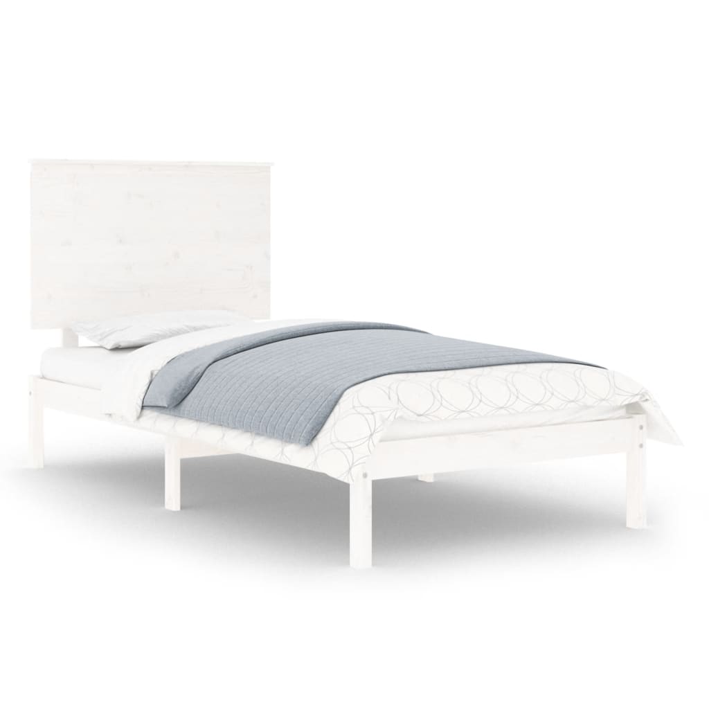 Bed Frame without Mattress White 90x200 cm Solid Wood Pine