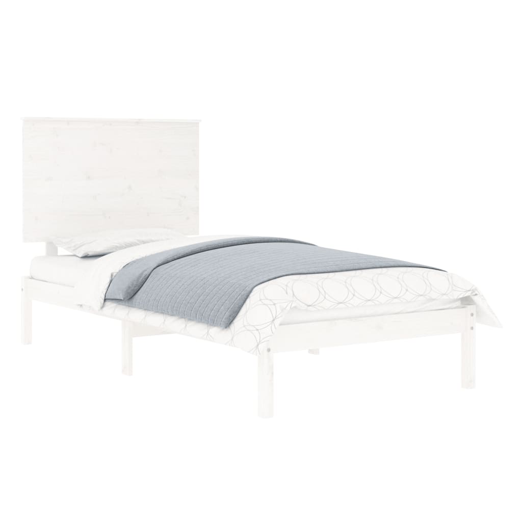 Bed Frame without Mattress White 90x200 cm Solid Wood Pine