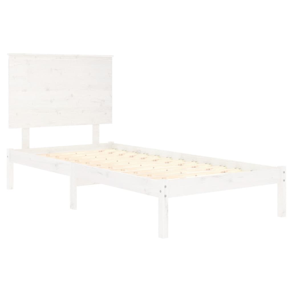 Bed Frame without Mattress White 90x200 cm Solid Wood Pine