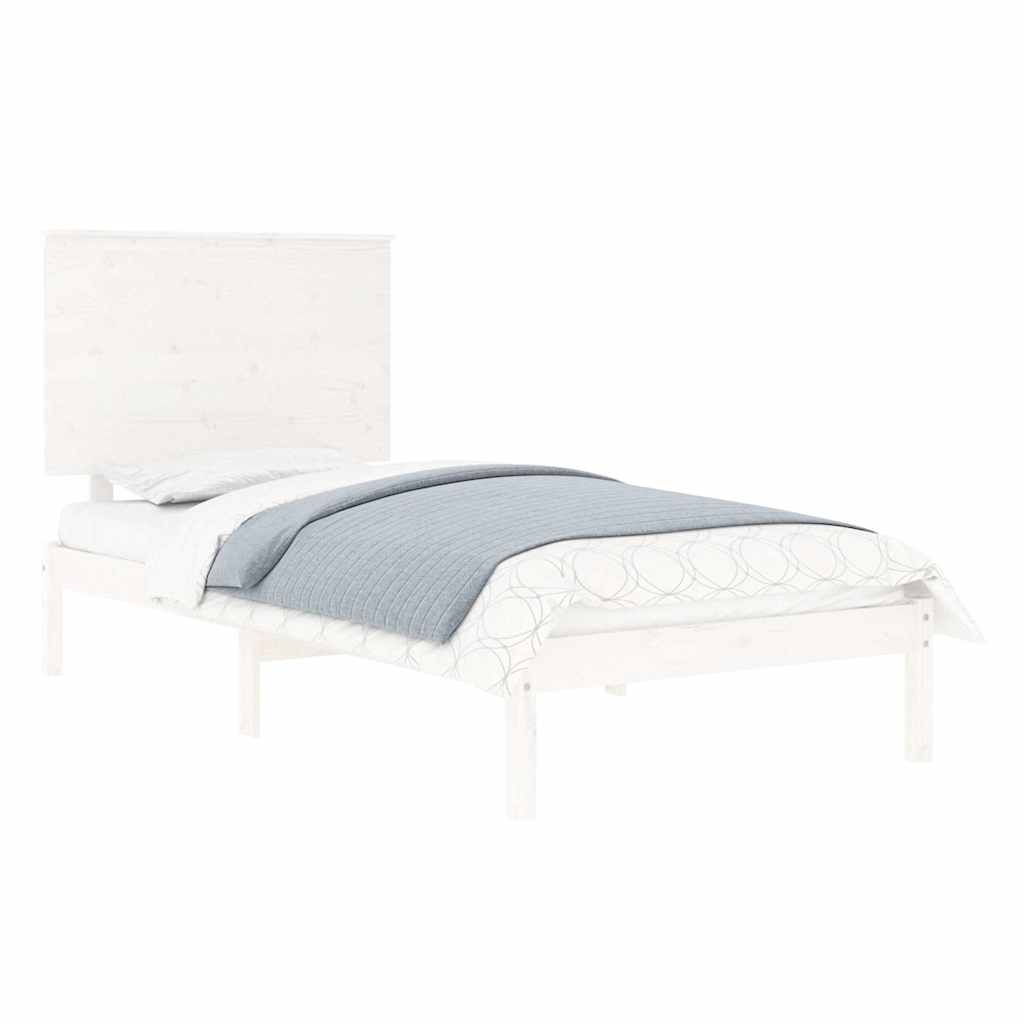 Bed Frame without Mattress White 100x200 cm Solid Wood Pine