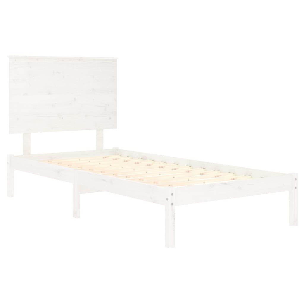Bed Frame without Mattress White 100x200 cm Solid Wood Pine