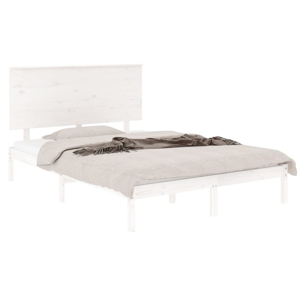Bed Frame without Mattress White 120x200 cm Solid Wood Pine