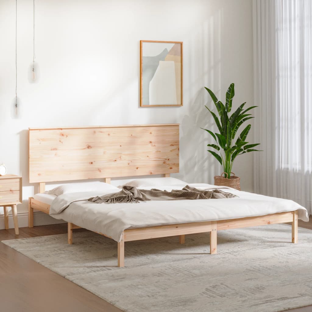 Bed Frame without Mattress 150x200 cm King Size Solid Wood