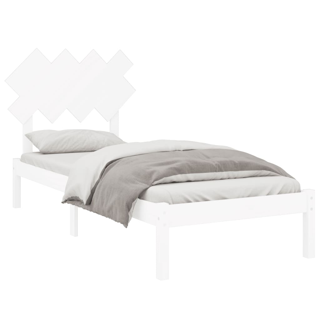 Bed Frame without Mattress White 90x190 cm Single Solid Wood