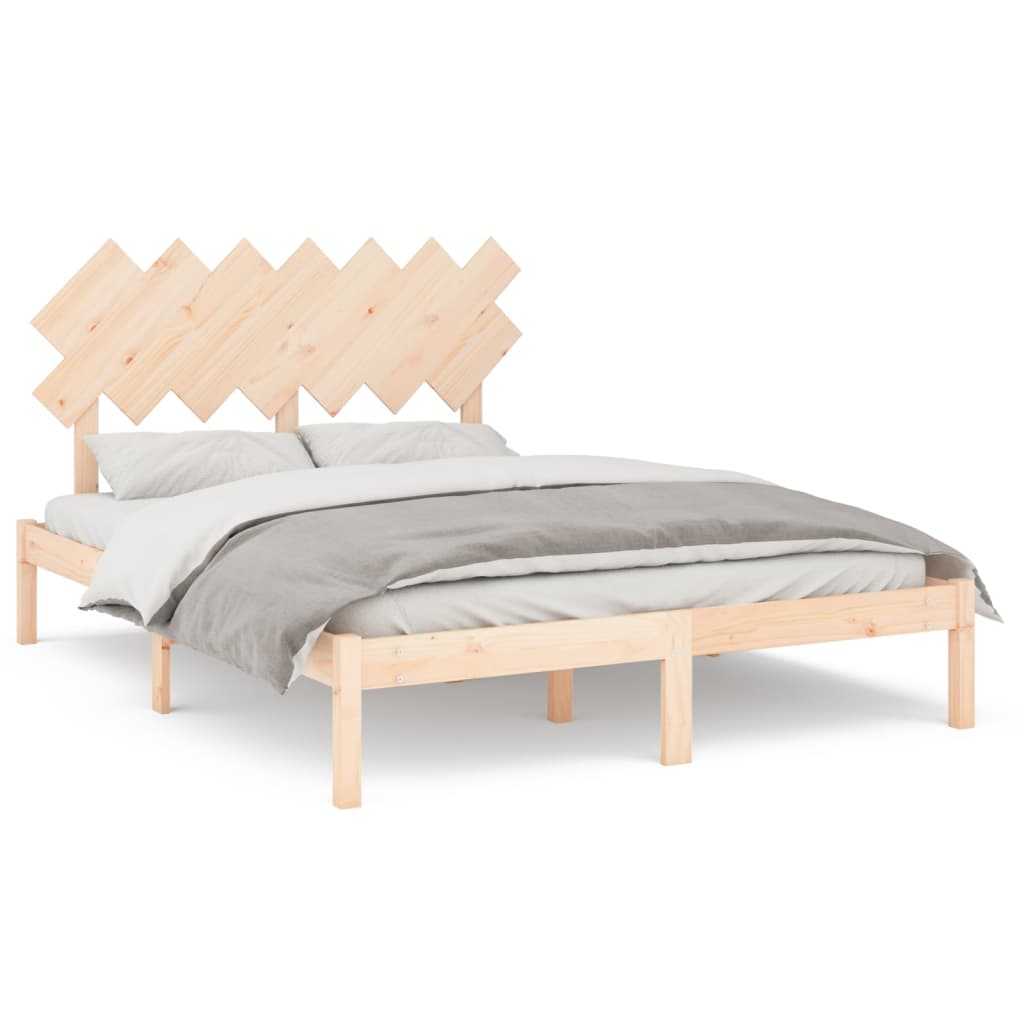 Bed Frame without Mattress 140x190 cm Solid Wood