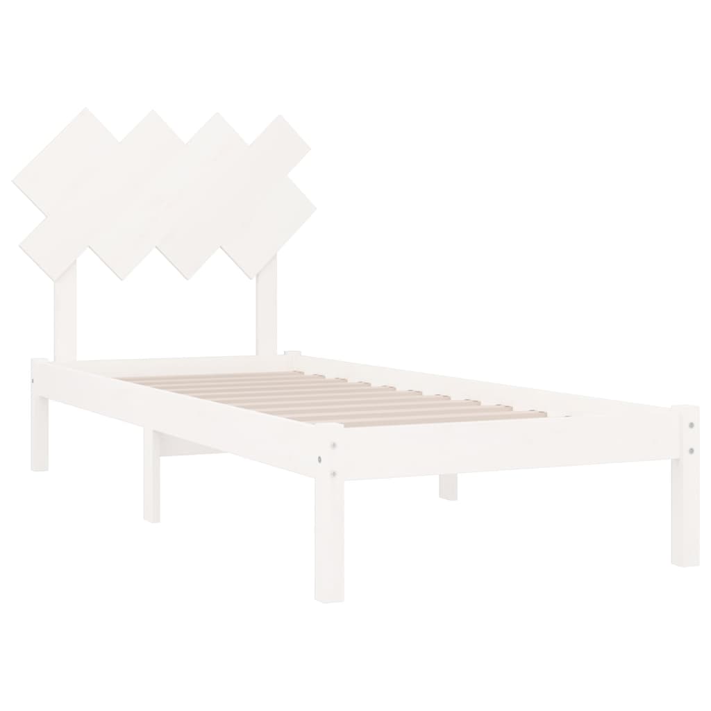 Bed Frame without Mattress White 90x200 cm Solid Wood