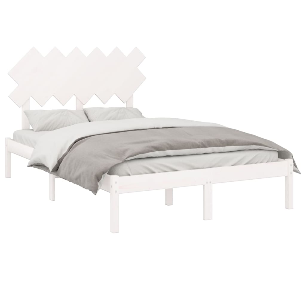 Bed Frame without Mattress White 120x200 cm Solid Wood