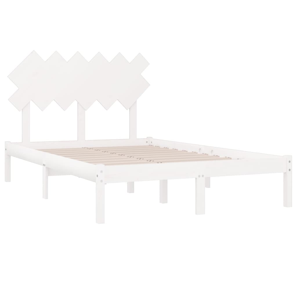 Bed Frame without Mattress White 120x200 cm Solid Wood