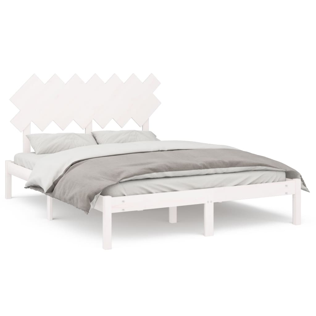 Bed Frame without Mattress White 140x200 cm Solid Wood