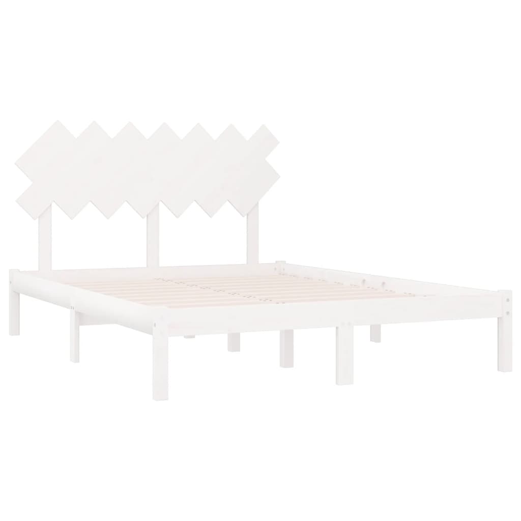 Bed Frame without Mattress White 140x200 cm Solid Wood