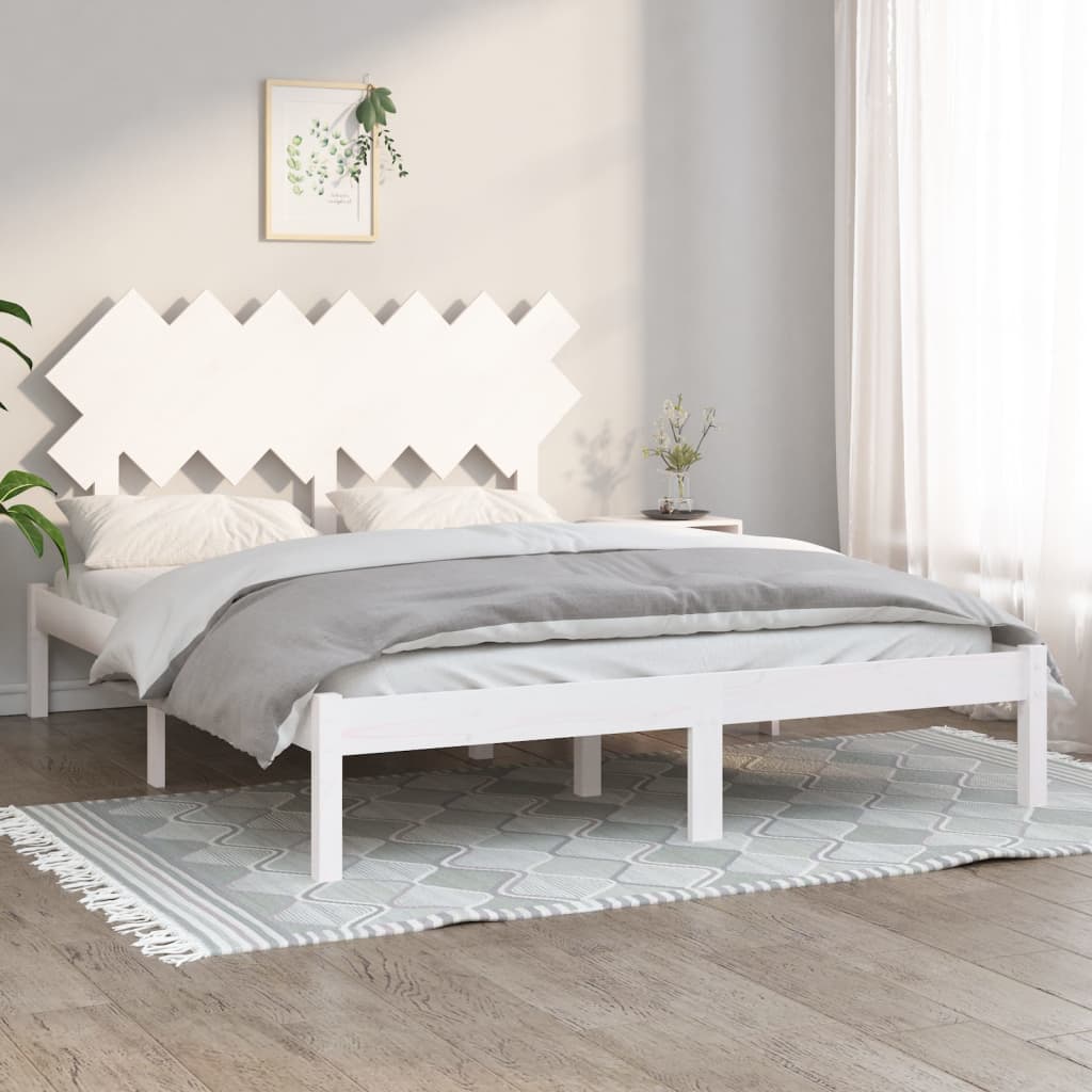 Bed Frame without Mattress White 140x200 cm Solid Wood
