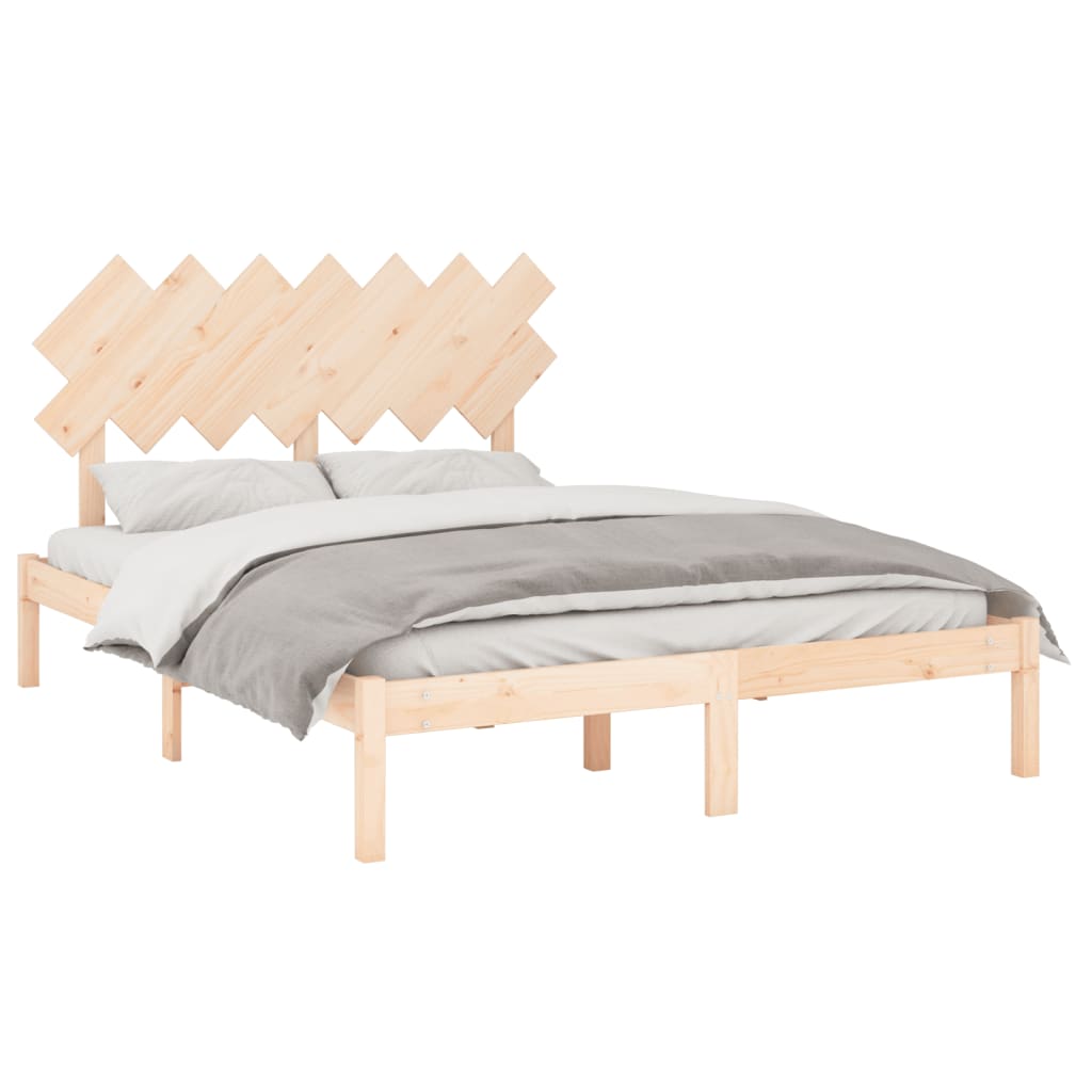 Bed Frame without Mattress 150x200 cm King Size King Size Solid Wood