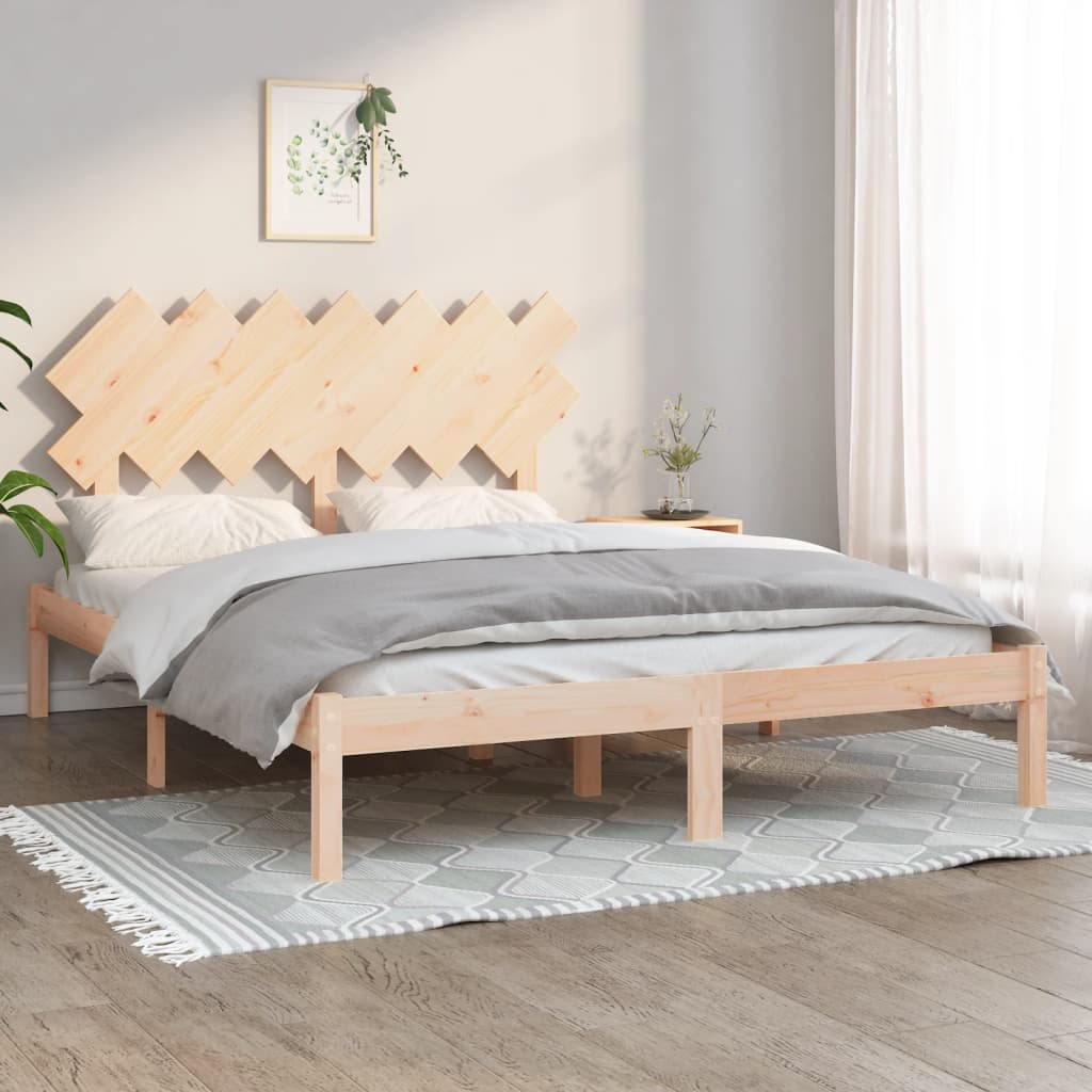 Bed Frame without Mattress 150x200 cm King Size King Size Solid Wood