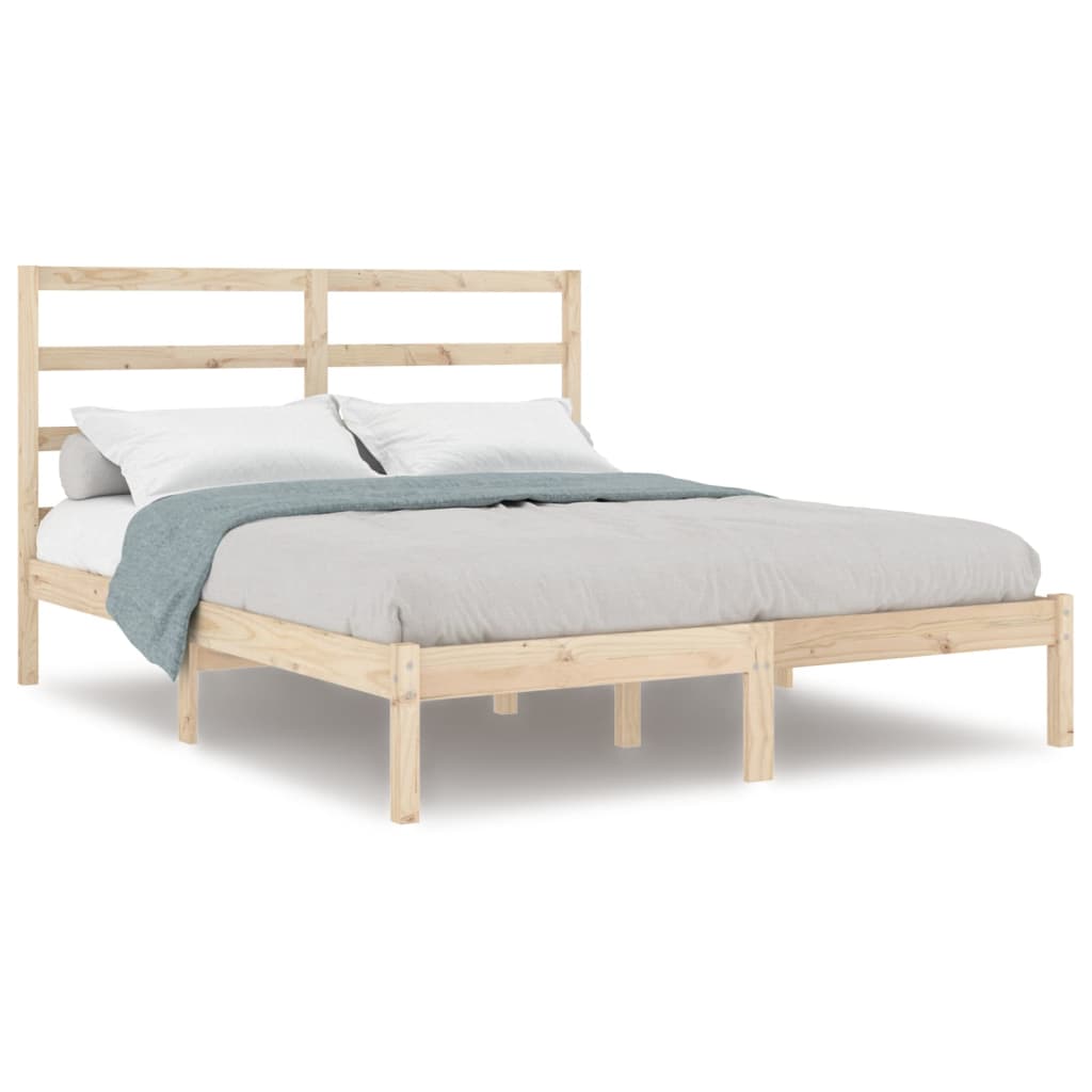 Bed Frame without Mattress 135x190 cm Double Solid Wood