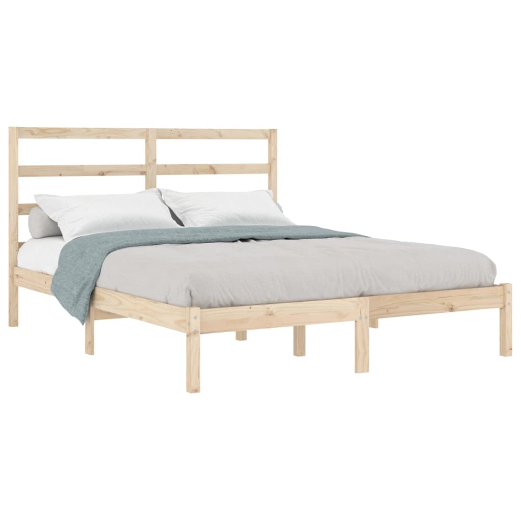 Bed Frame without Mattress 135x190 cm Double Solid Wood