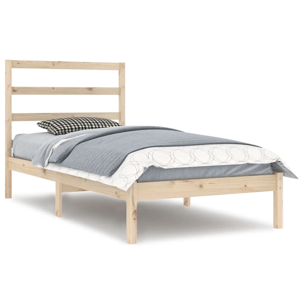 Bed Frame without Mattress 90x200 cm Solid Wood Pine