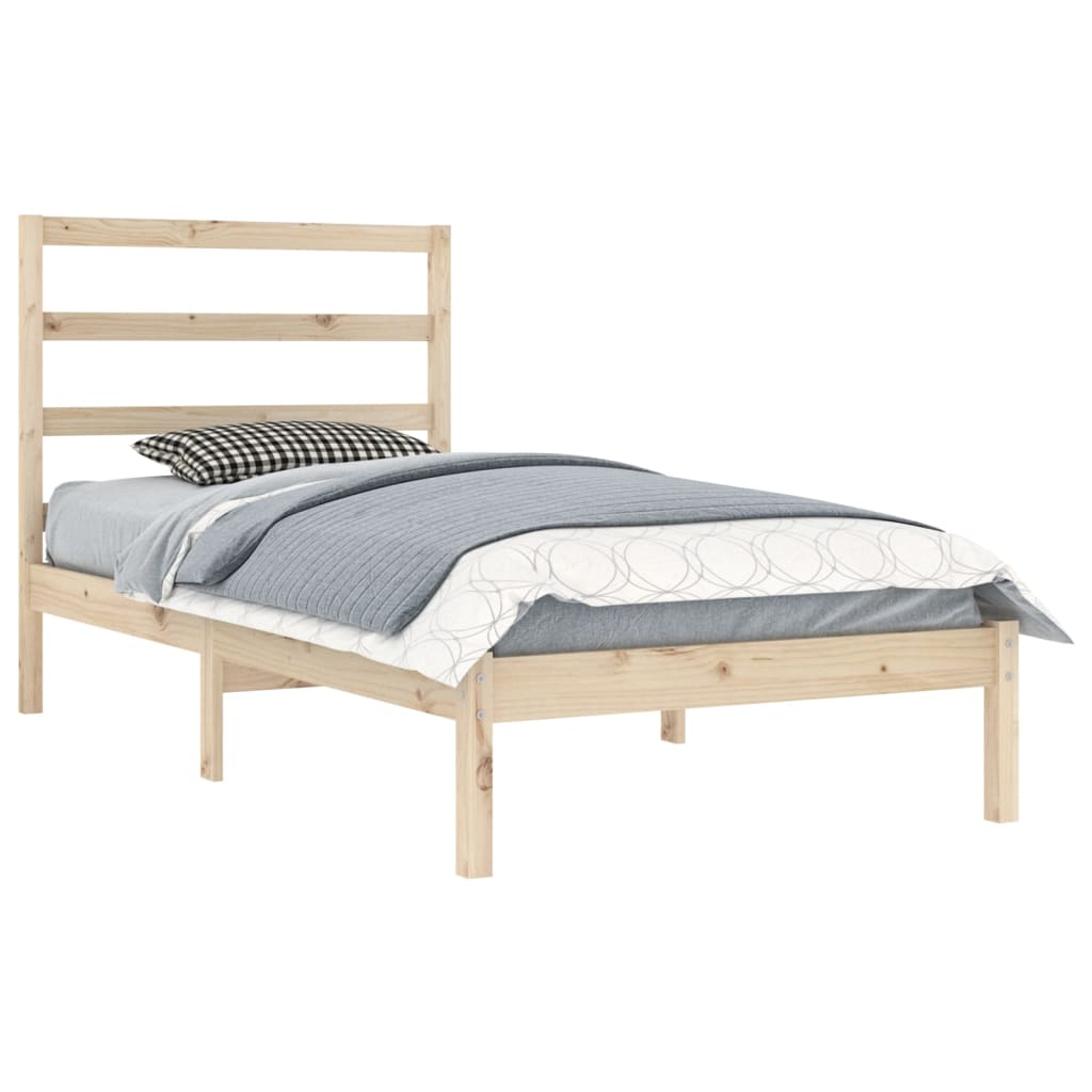 Bed Frame without Mattress 90x200 cm Solid Wood Pine