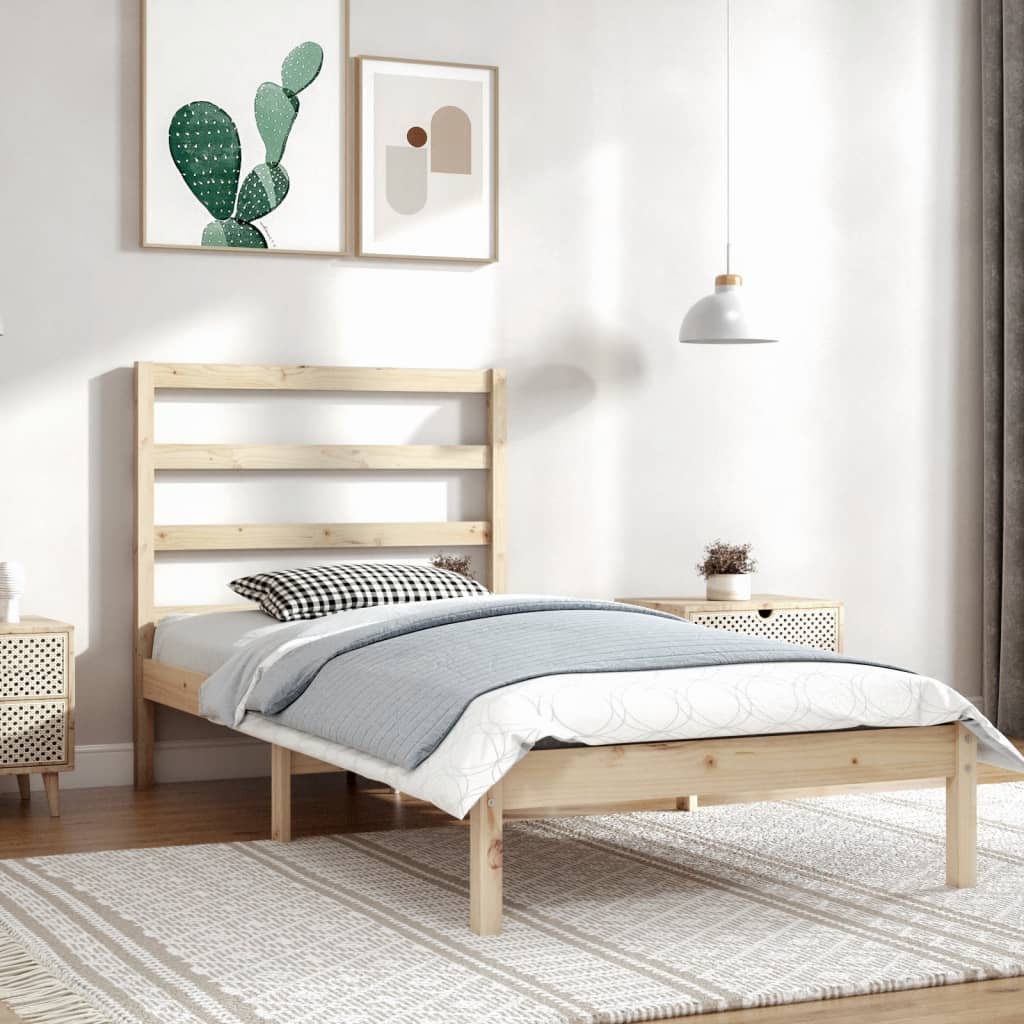 Bed Frame without Mattress 90x200 cm Solid Wood Pine