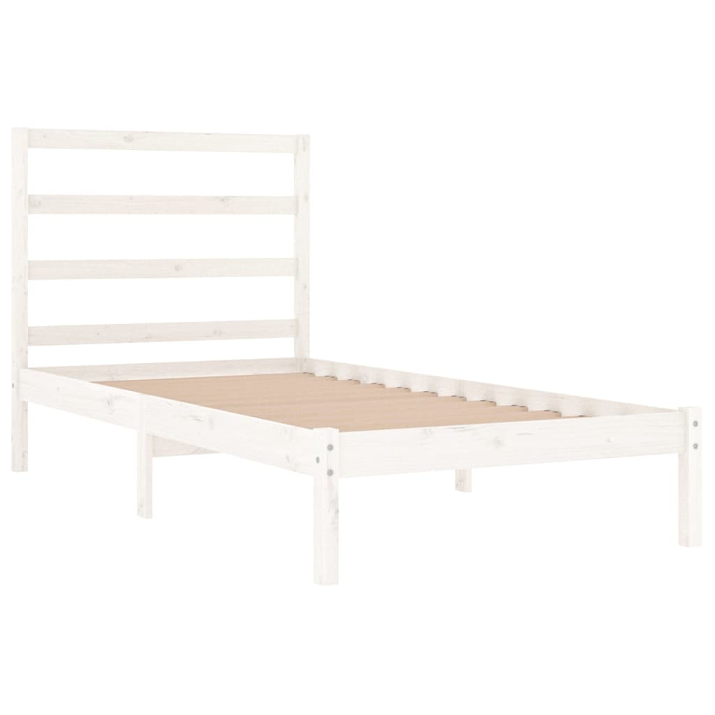Bed Frame without Mattress White 90x200 cm Solid Wood Pine