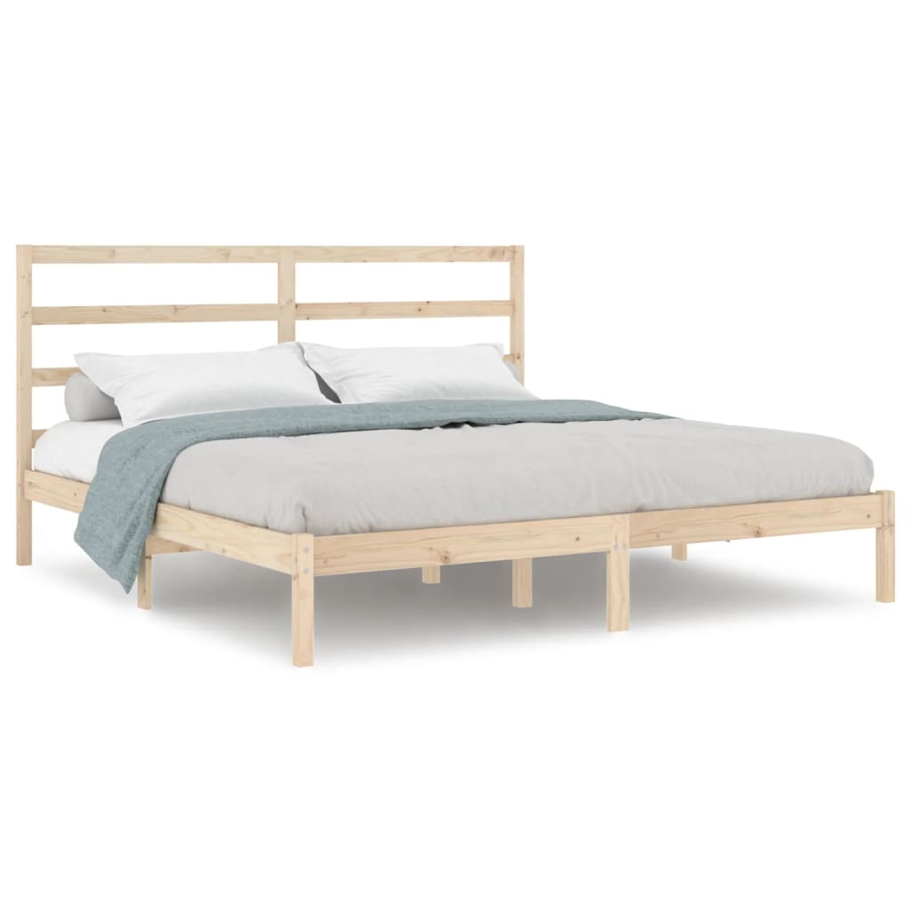 Bed Frame without Mattress 200x200 cm Solid Wood Pine