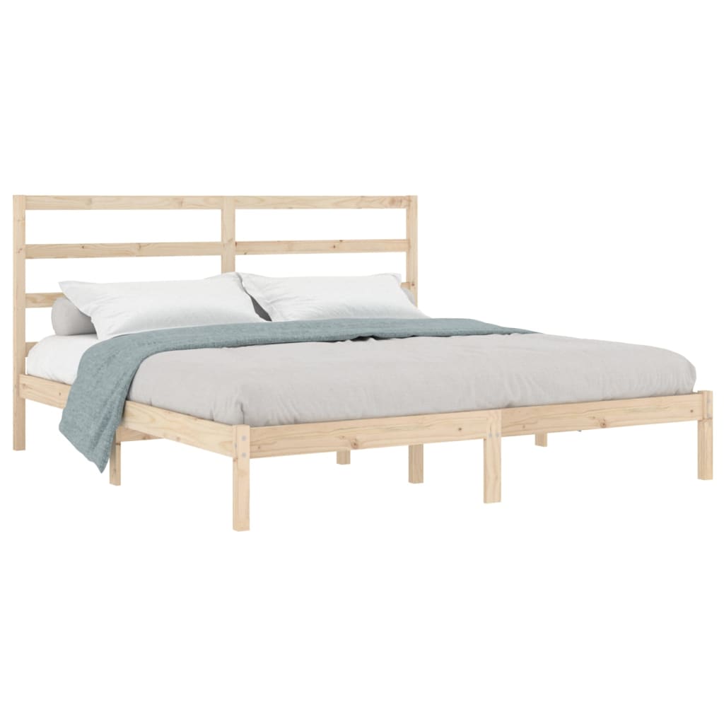 Bed Frame without Mattress 200x200 cm Solid Wood Pine
