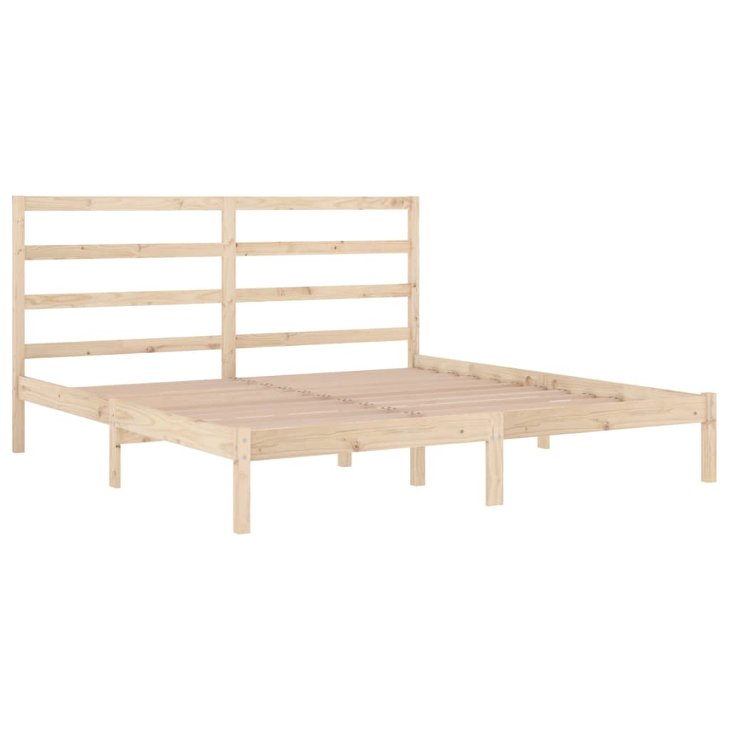 Bed Frame without Mattress 200x200 cm Solid Wood Pine